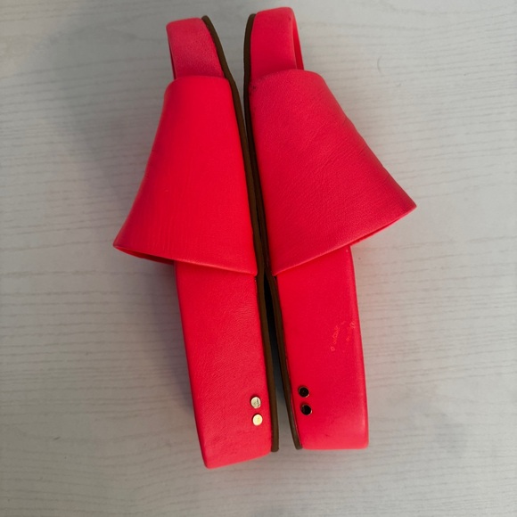 Beek Pelican Leather Platform Sandal Watermelon Size 9 - Picture 8 of 9